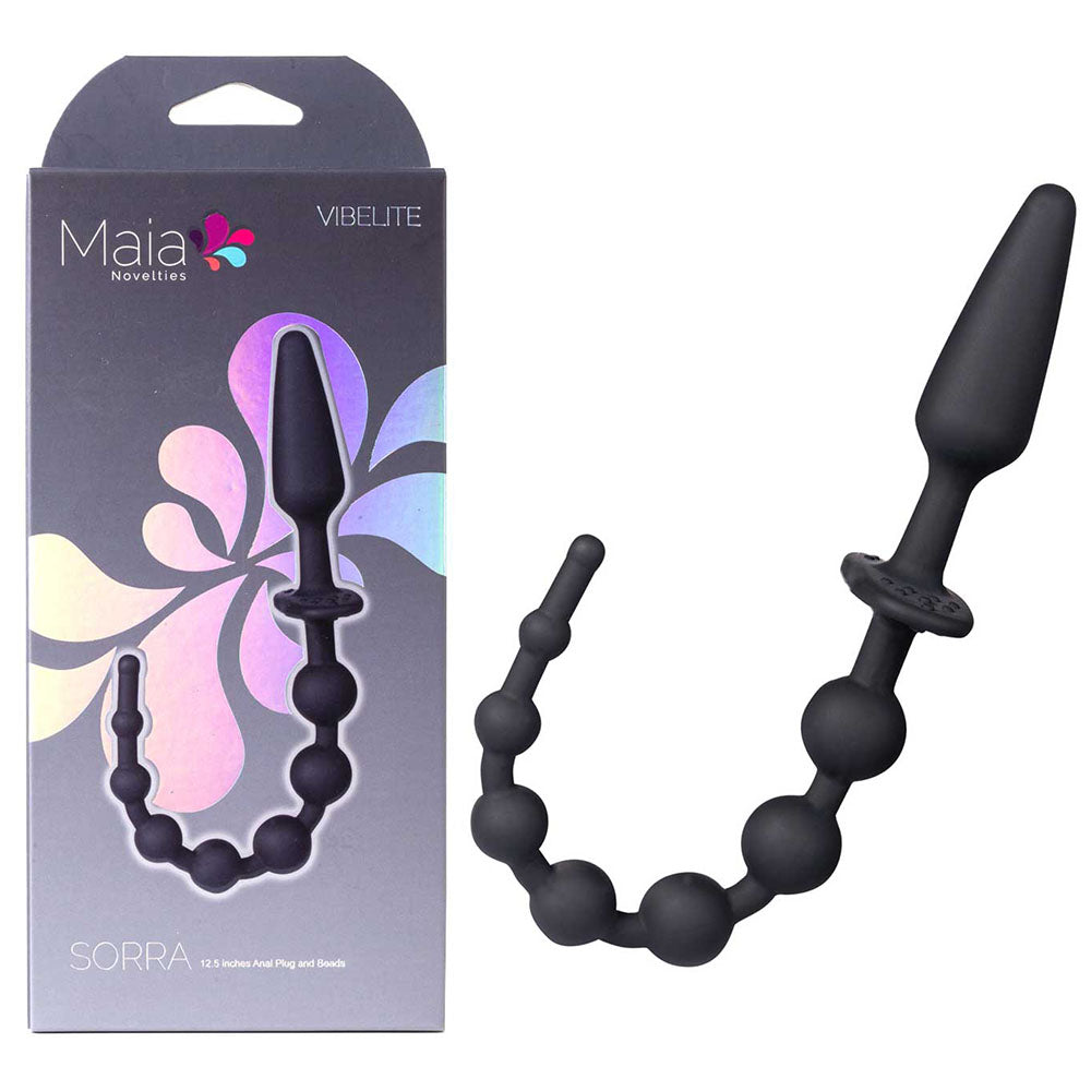Maia Sorra Black Anal Plug With Beads