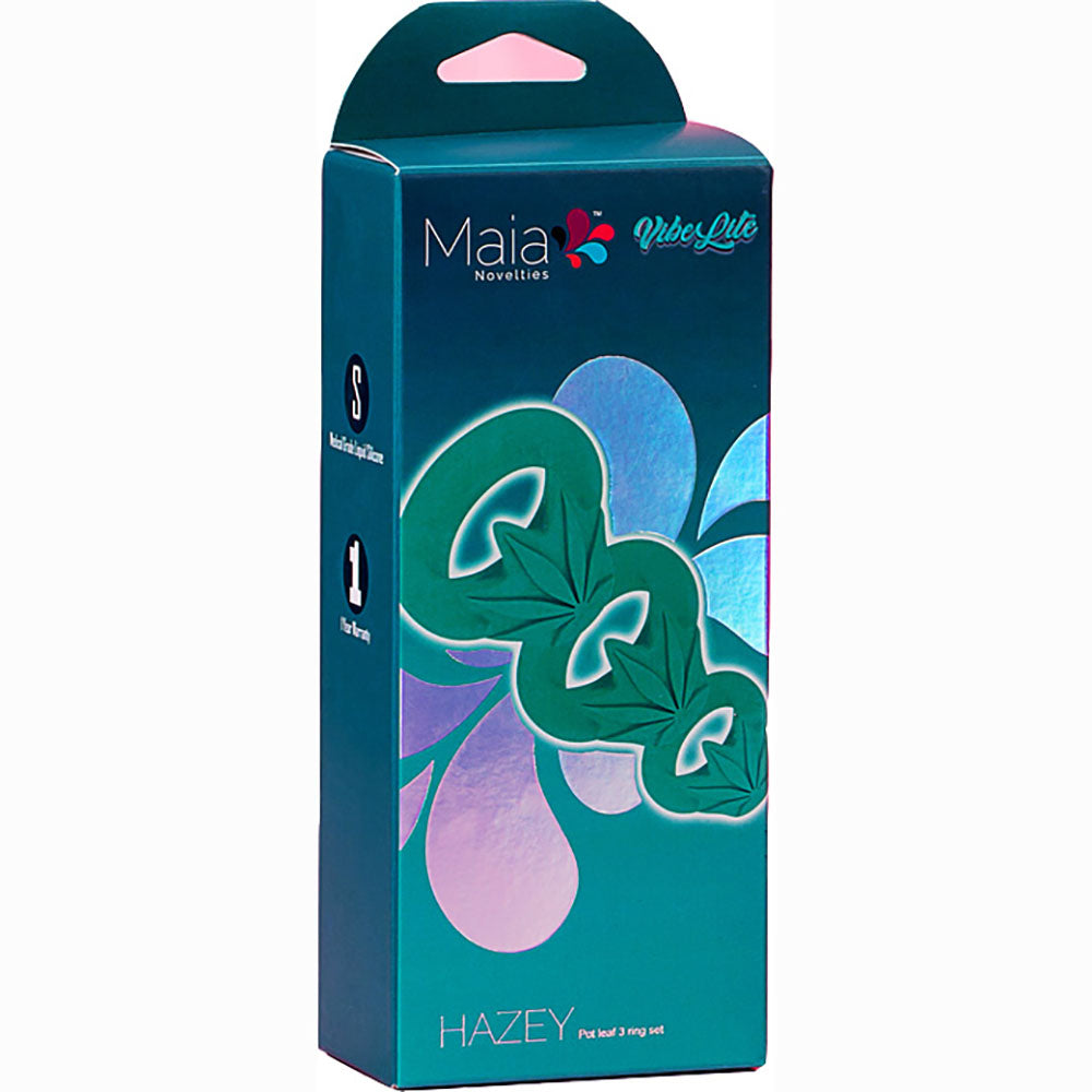 Maia Hazey Green Pot Leaf Cock Rings Set Of 3