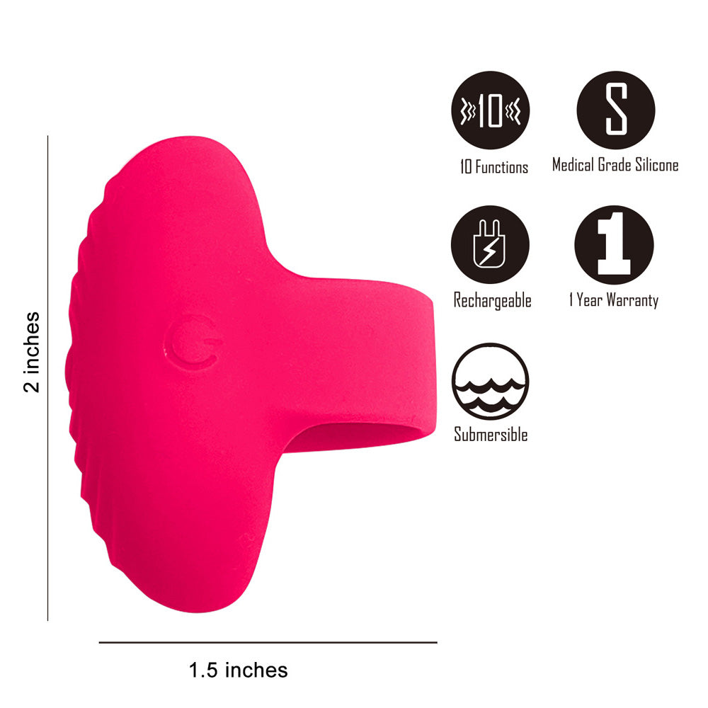 Maia Ruby Pink Usb Rechargeable Finger Stimulator