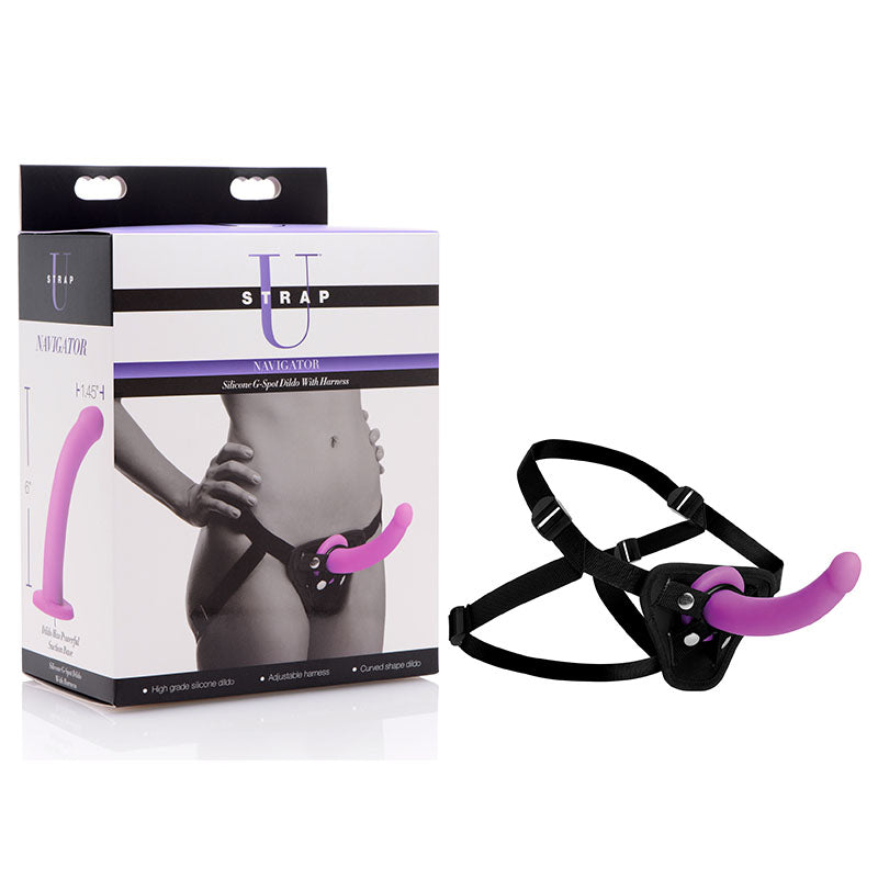 Strap U Navigator Purple 16.5 Cm Silicone G Spot Strap On