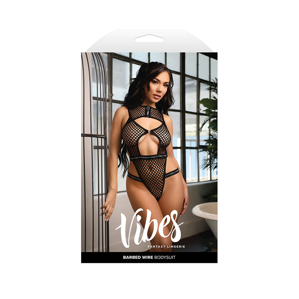 Vibes Barbed Wire Net Bodysuit M/L Black M/L Size