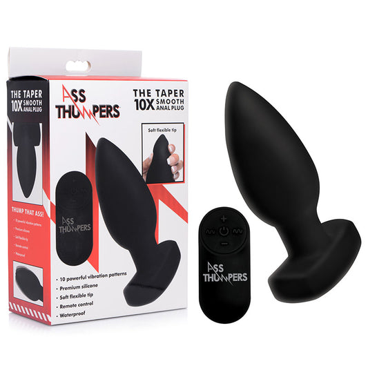 Ass Thumpers The Taper Black 13 Cm Usb Rechargeable Vibrating Butt Plug With Wireless Remote