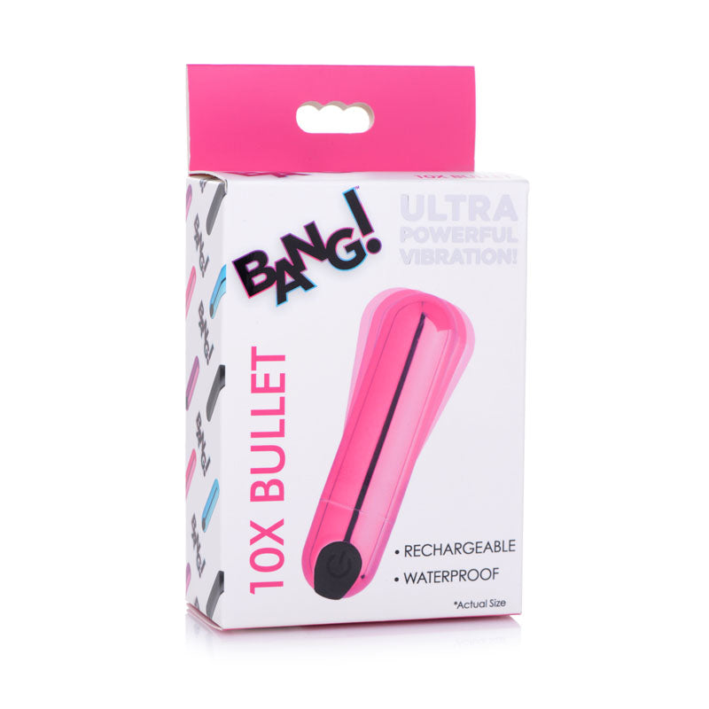 Bang! 10 X Vibrating Metallic Bullet Pink Usb Rechargeable Bullet