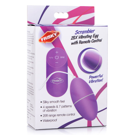 Frisky Scrambler Purple Vibrating Egg With Wireless Remote