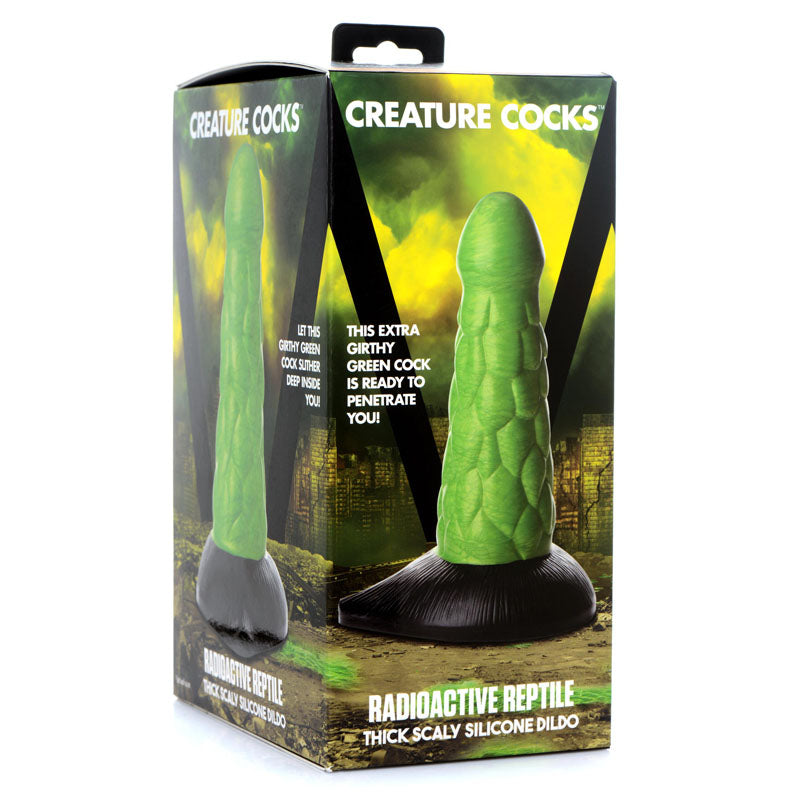 Creature Cocks Radioactive Reptile Thick Scaly Silicone Dildo Green 19 Cm Dildo