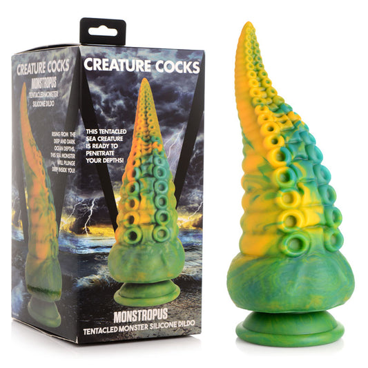 Creature Cocks Monstropus Tentacled Monster Silicone Dildo Green/Yellow 21.6 Cm Fantasy Dildo