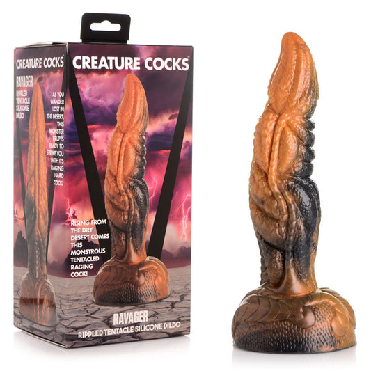 Creature Cocks Ravager Rippled Tentacle Silicone Dildo Coloured 20.3 Cm Fantasy Dildo