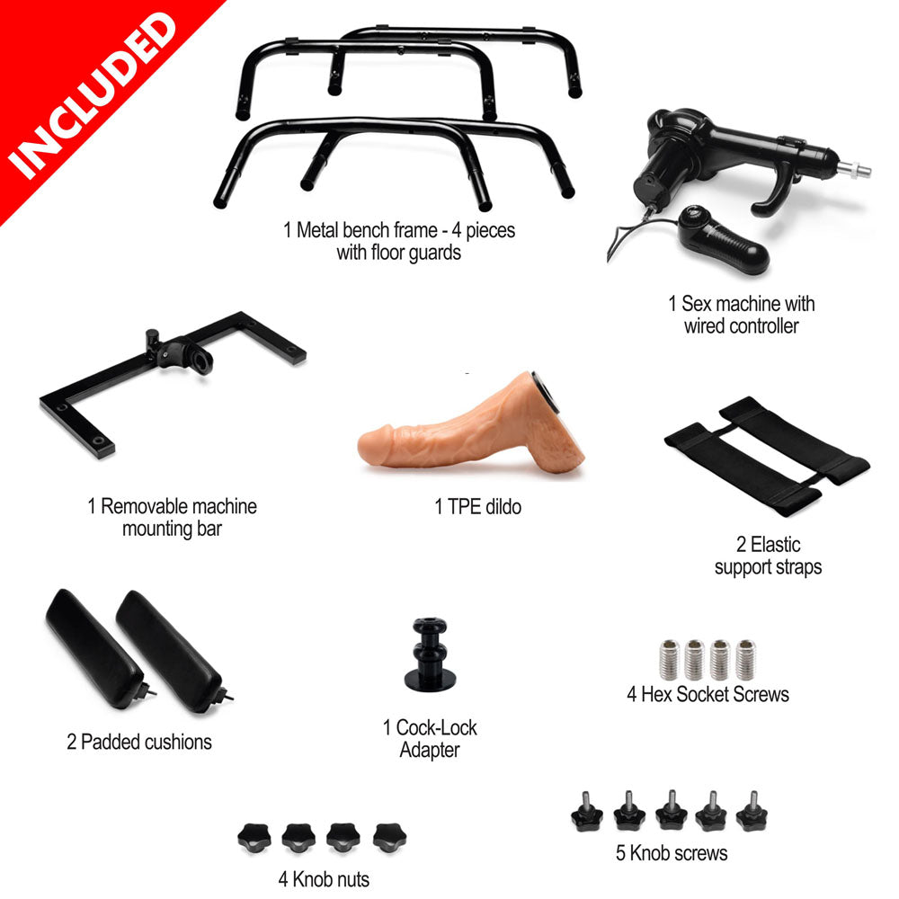 Love Botz Bangin Bench Deluxe With Sex Machine Black Sex Bench With Mains Powered Machine