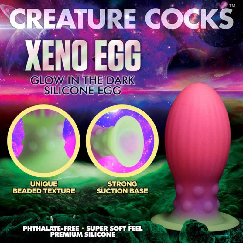 Creature Cocks Xeno Egg Glow In Dark Pink 13.3 Cm Large Fantasy Plug