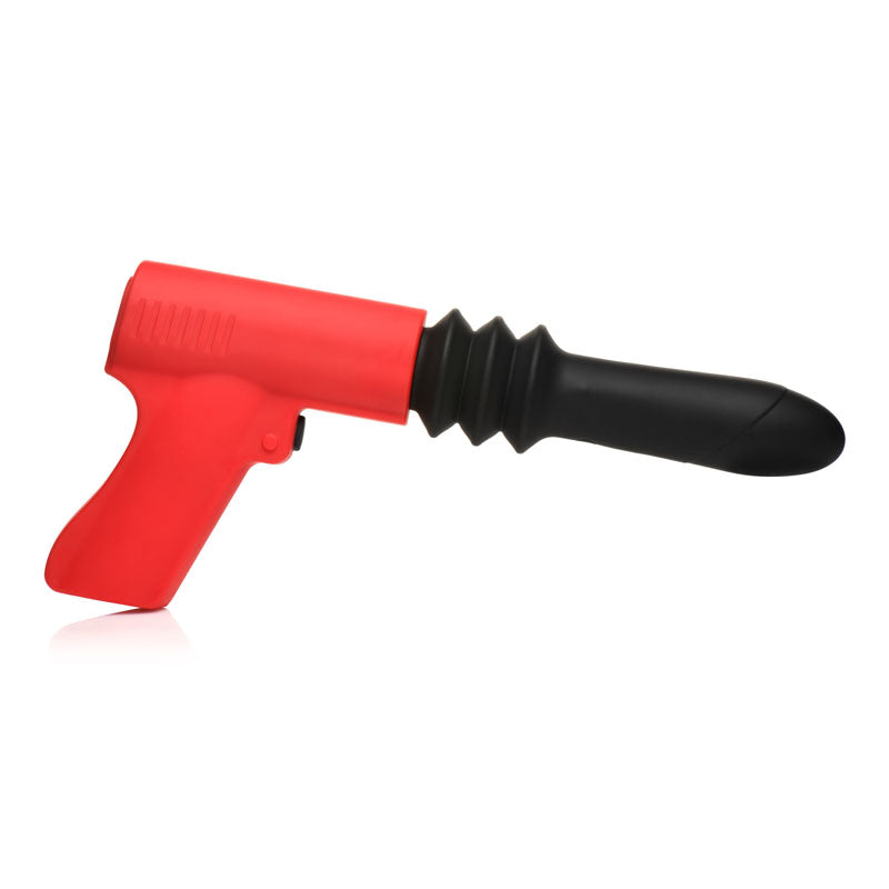 Master Series Pistol Pounder Thrusting Vibrator Black/Red Thrusting Vibrator With Gun Handle