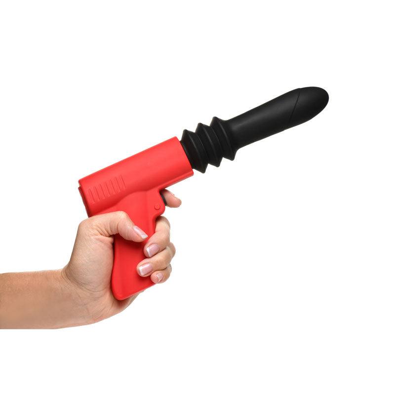 Master Series Pistol Pounder Thrusting Vibrator Black/Red Thrusting Vibrator With Gun Handle