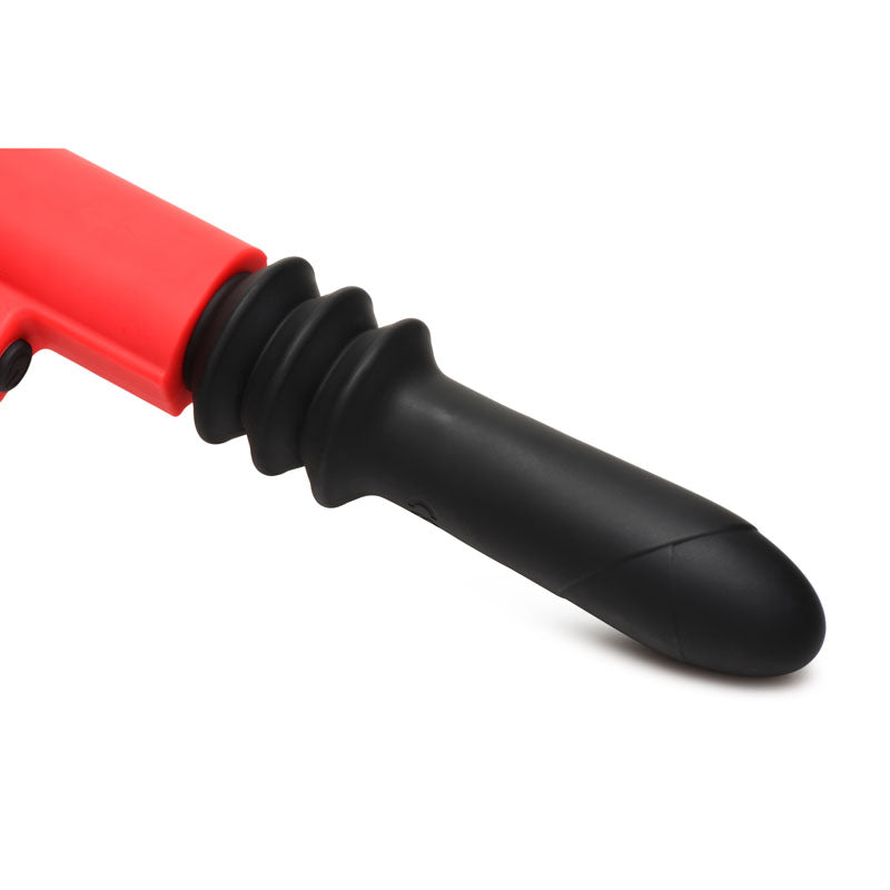 Master Series Pistol Pounder Thrusting Vibrator Black/Red Thrusting Vibrator With Gun Handle