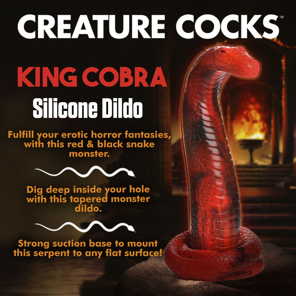 Creature Cocks King Cobra Silicone Dildo Red 21.4 Cm Fantasy Dildo