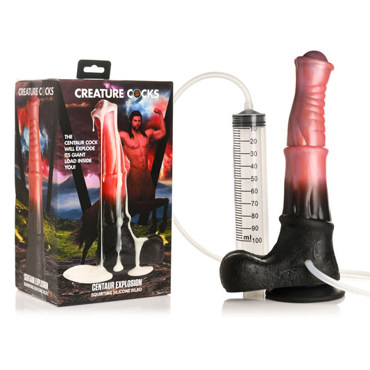 Creature Cocks Centaur Explosion Pink/Black 24.5 Cm Squirting Fantasy Dildo