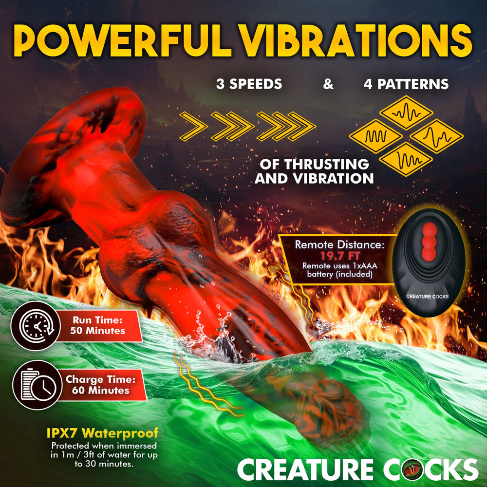 Creature Cocks Hell Wolf Red 22 Cm Usb Rechargeable Thrusting Fantasy Dildo