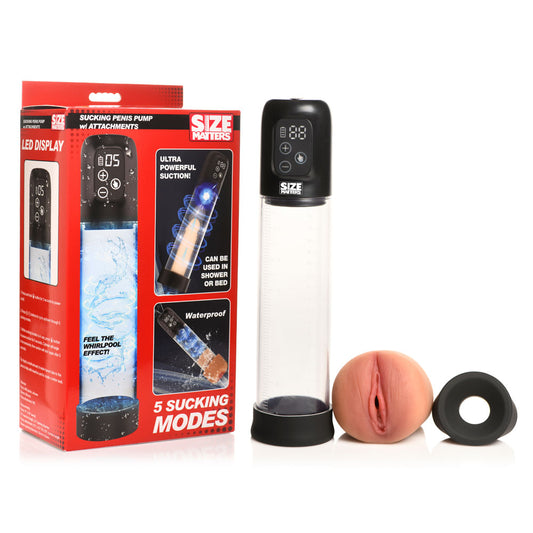 Size Matters Sucking Penis Pump Clear Usb Rechargeable Penis Pump