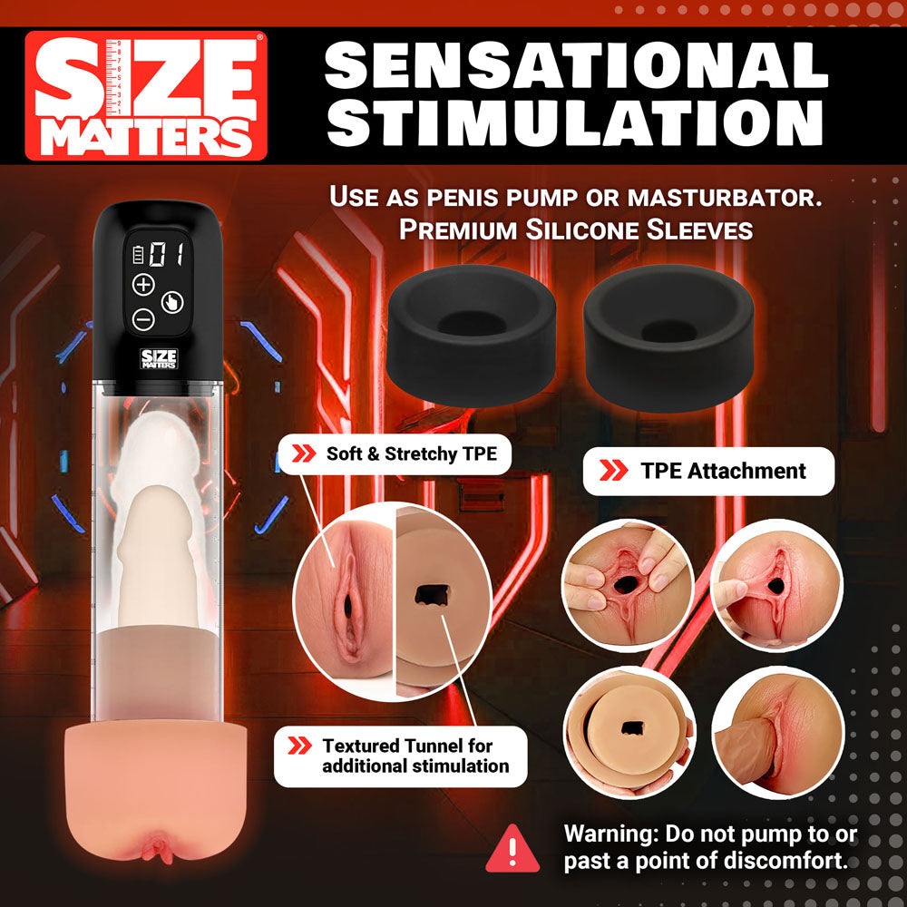 Size Matters Sucking Penis Pump Clear Usb Rechargeable Penis Pump