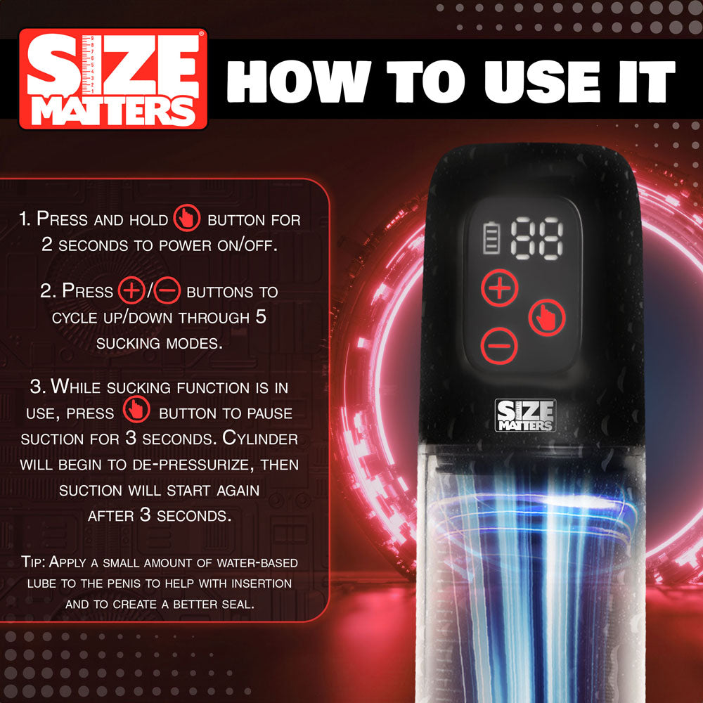 Size Matters Sucking Penis Pump Clear Usb Rechargeable Penis Pump