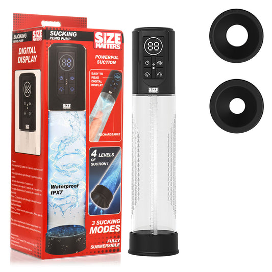 Size Matters Sucking Penis Pump Clear Usb Rechargeable Penis Pump