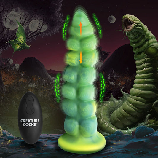 Creature Cocks Squirmer Green 22.3 Cm Usb Rechargeable Thrusting Fantasy Dildo