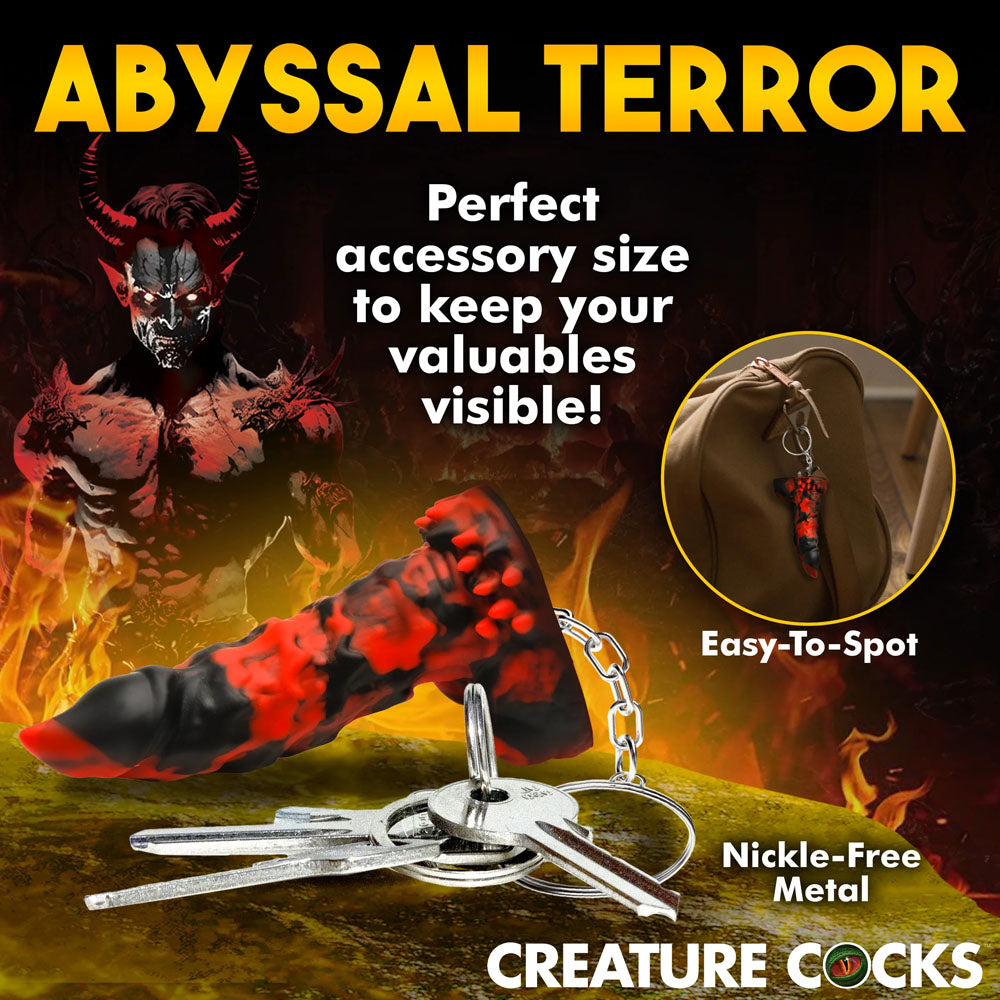 Creature Cocks Fire Demon Keychain Novelty Fantasy Dildo Keyring
