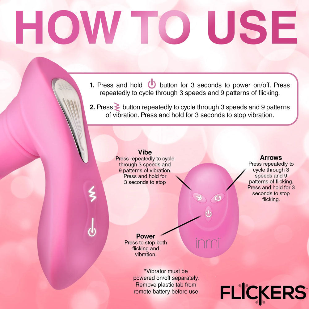 Inmi Flickers G Flick Flicking G Spot Vibrator Pink 15 Cm Usb Rechargeable Flicking Vibrator With Remote