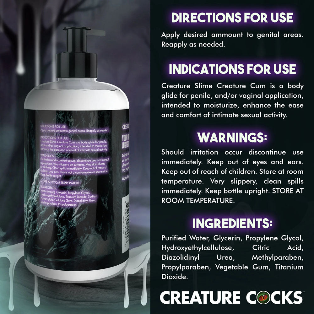 Creature Slime By Creature Cocks Creature Cum Cum Lubricant 473 Ml Pump Bottle