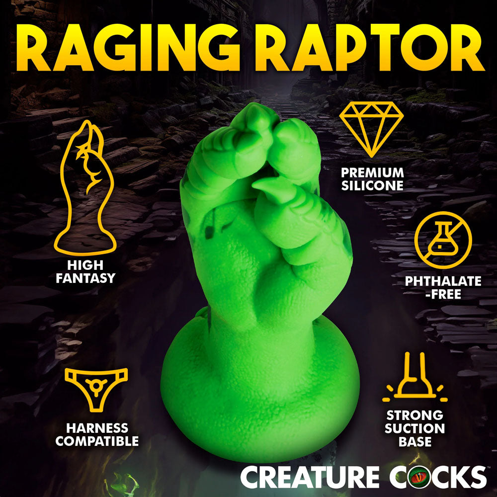 Creature Cocks Raptor Claw Fisting Silicone Dildo Green 21.8 Cm Claw Fantasy Dildo
