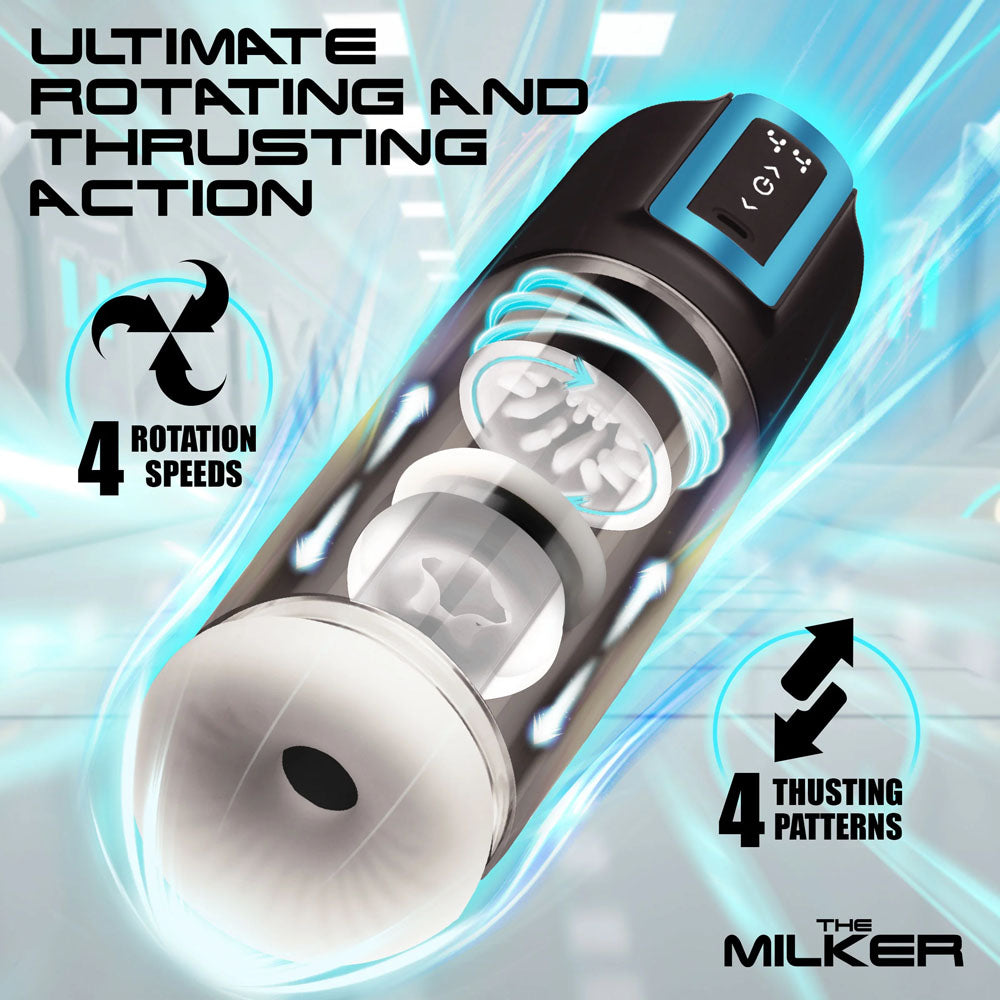 Love Botz The Milker Roto Stroke Usb Rechargeable Thrusting & Rotating Male Masturbator