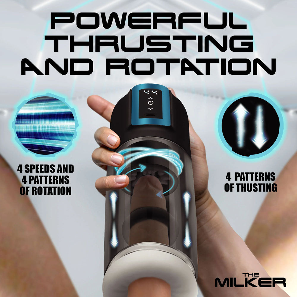 Love Botz The Milker Roto Stroke Usb Rechargeable Thrusting & Rotating Male Masturbator