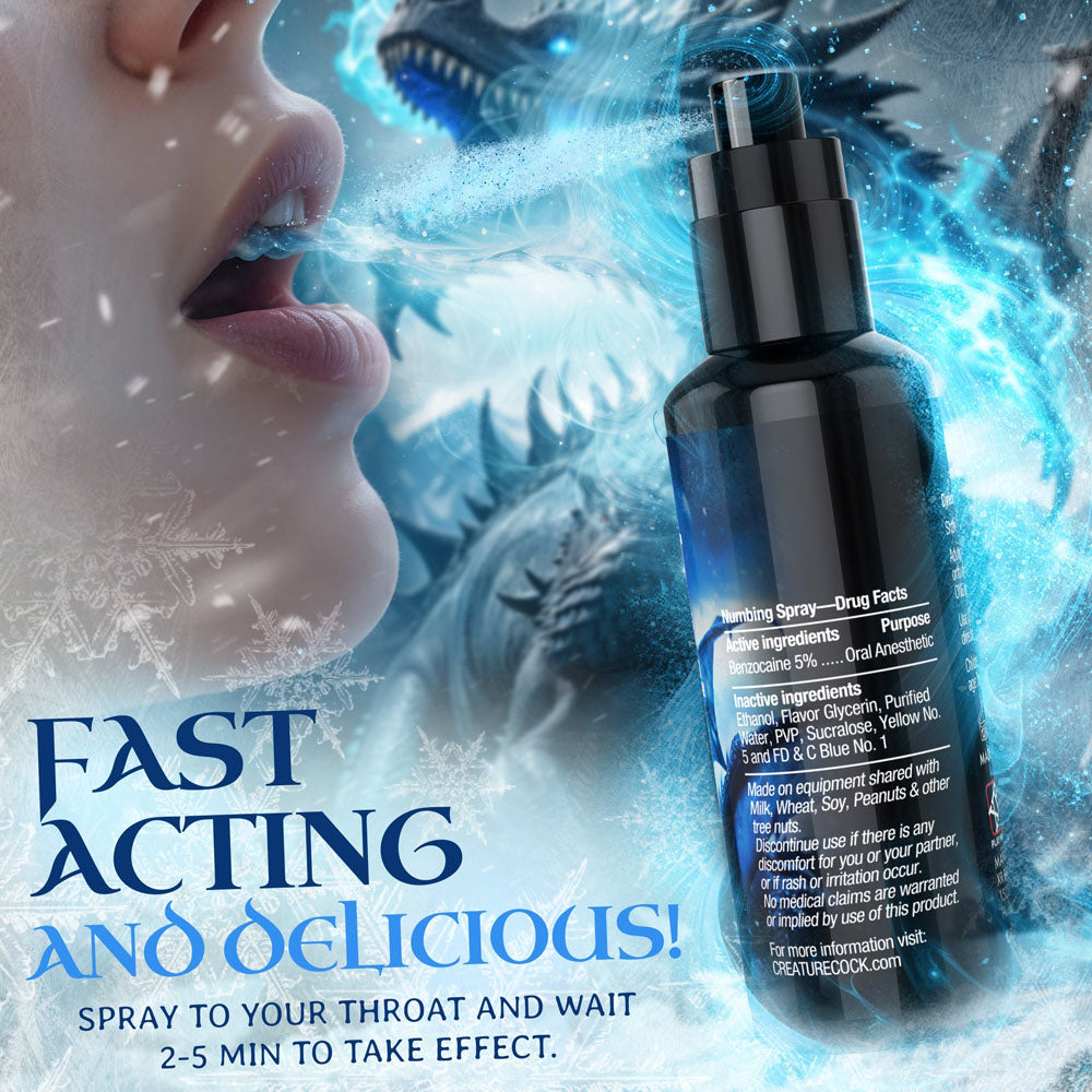 Creature Cocks Deep Throat Spray Spearmint Spearmint Flavoured Numbing Spray 59 Ml Spray