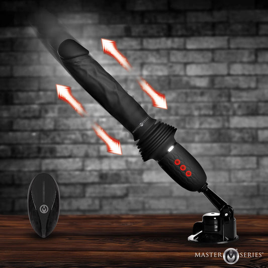 Master Series Ultimate Power Pounder Black 30 Cm Usb Rechargeable Thrusting Vibrator