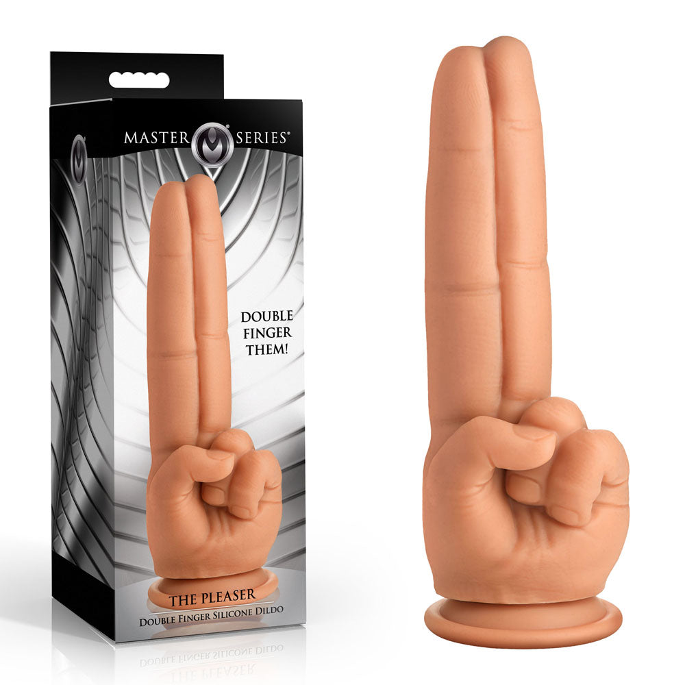 Master Series The Pleaser Flesh 23.6 Cm Double Finger Dildo
