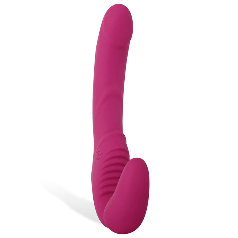 Adam & Eve Eve's Vibrating Strapless Strap On Pink 22 Cm (8.75'') Usb Rechargeable Strapless Strap On