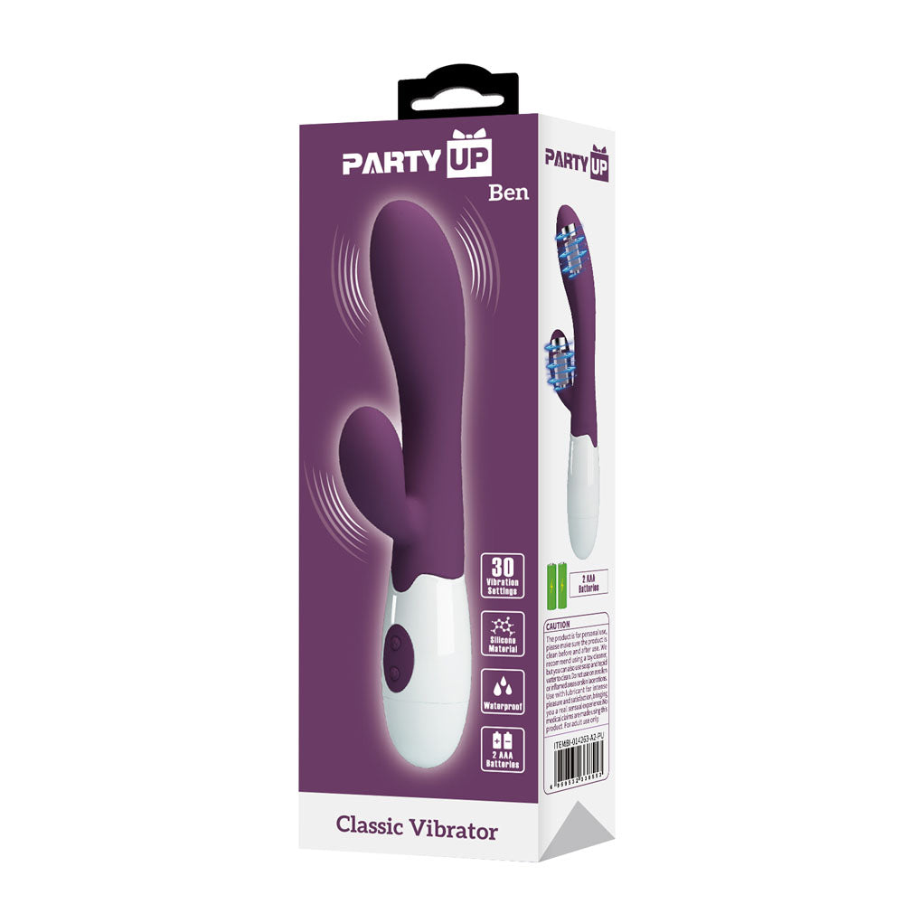 Party Up Ben Classic Vibe Purple Purple 20 Cm Rabbit Vibrator
