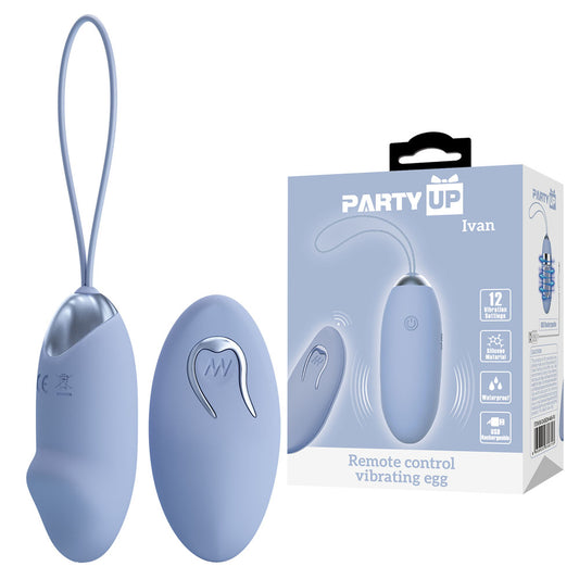 Party Up Ivan Remote Egg Purple Purple Usb Rechargeable Vibrating Egg With Wireless Remote