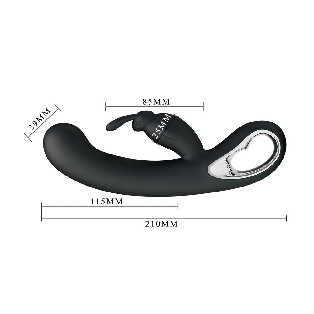 Party Up Colin Rabbit Vibe Black Black 21 Cm Usb Rechargeable Rabbit Vibrator