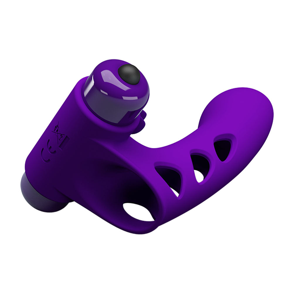 Party Up Mike Finger Vibe Purple Purple Vibrating Finger Vibrator