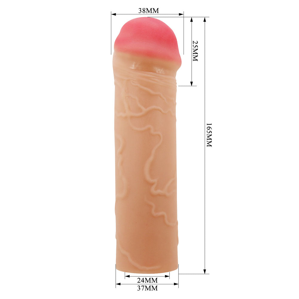 Party Up Oscar 1 Inch Extender Sleeve Flesh 1 Inch Penis Extender Sleeve