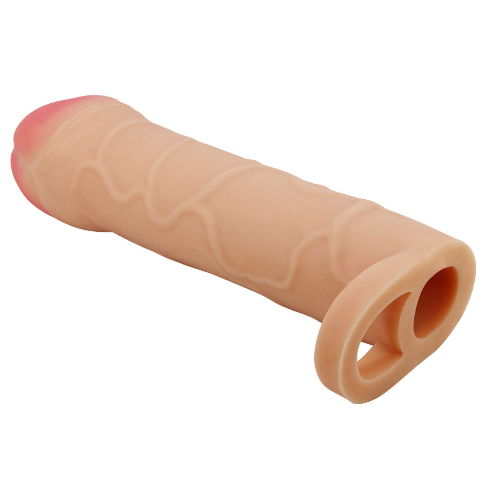 Party Up Owen 1 Inch Extender Sleeve Flesh 1 Inch Penis Extender Sleeve With Ball Strap