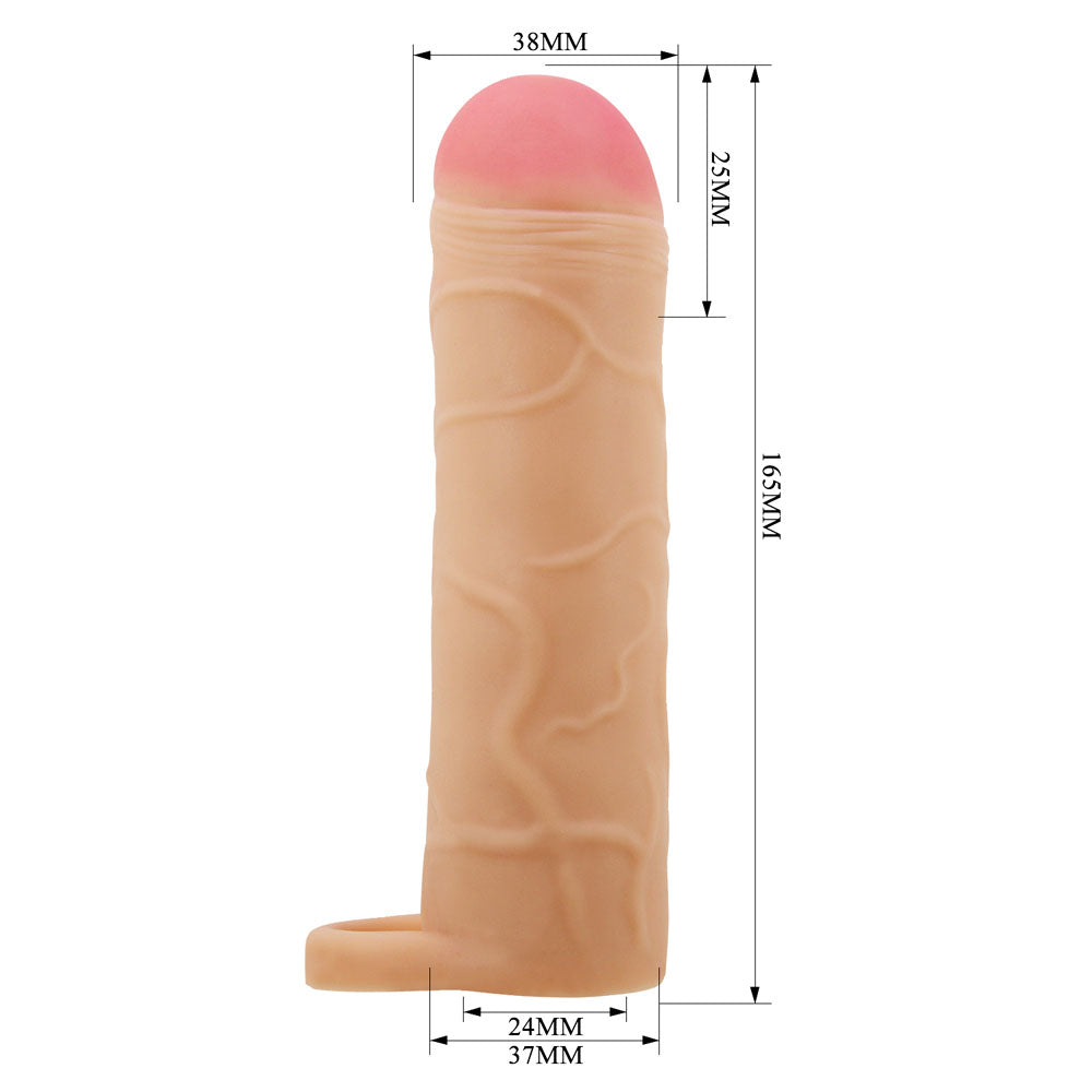 Party Up Owen 1 Inch Extender Sleeve Flesh 1 Inch Penis Extender Sleeve With Ball Strap