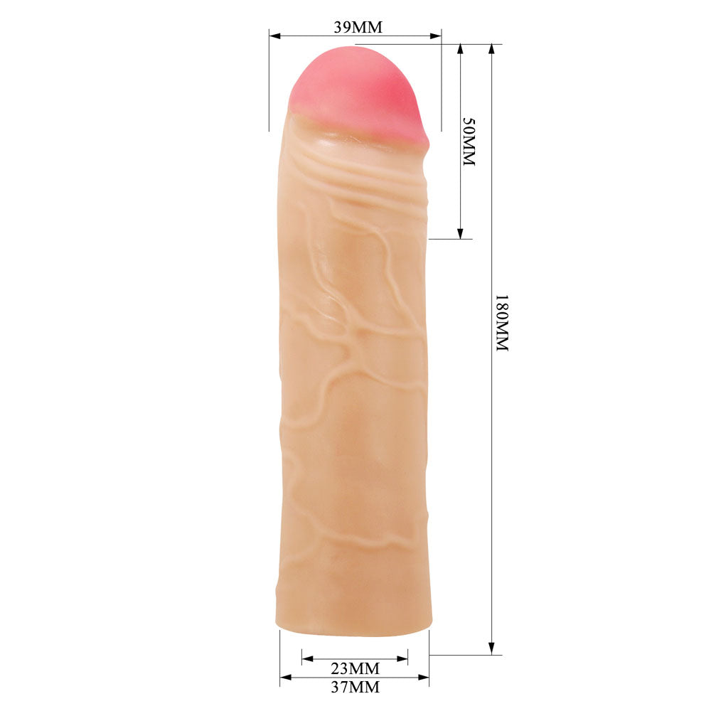 Party Up Parker 2 Inch Extender Sleeve Flesh 2 Inch Penis Extender Sleeve