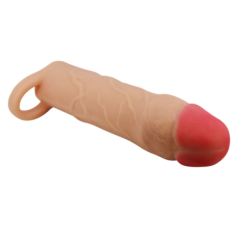 Party Up Patrick 2 Inch Extender Sleeve Flesh 2 Inch Penis Extender Sleeve With Ball Strap