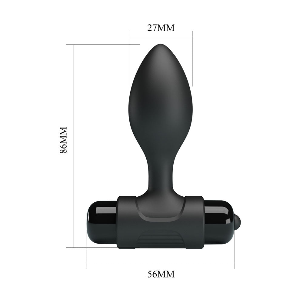Party Up Ken Vibrating Butt Plug Black 8.6 Cm Vibrating Butt Plug