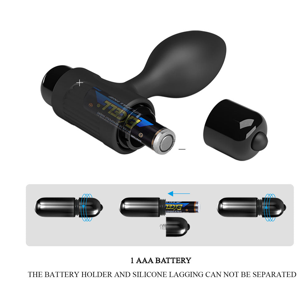 Party Up Ken Vibrating Butt Plug Black 8.6 Cm Vibrating Butt Plug