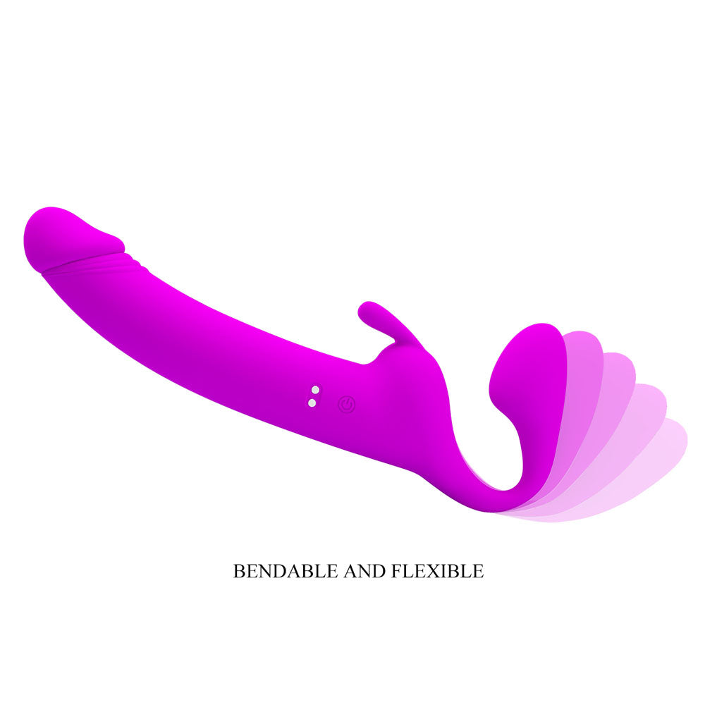 Party Up Oliver Strapless Strap On Purple 28.3 Cm Usb Rechargeable Strapless Strap On