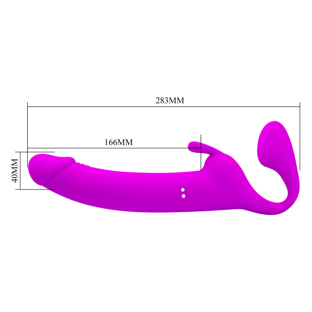 Party Up Oliver Strapless Strap On Purple 28.3 Cm Usb Rechargeable Strapless Strap On