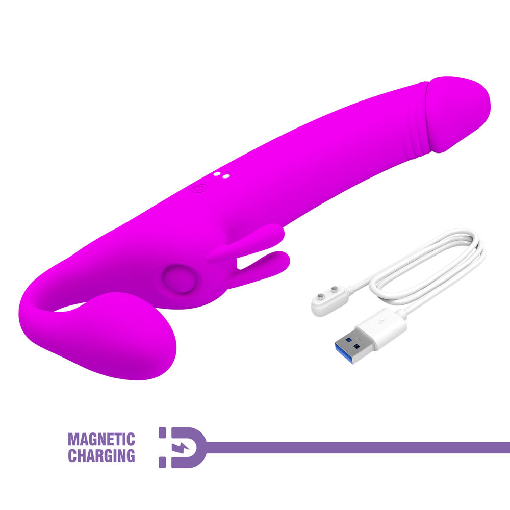 Party Up Oliver Strapless Strap On Purple 28.3 Cm Usb Rechargeable Strapless Strap On