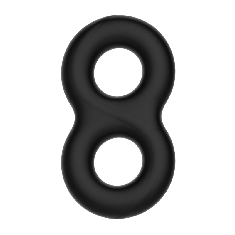 Crazy Bull Double Donut Cock & Ball Ring Black Cock & Ball Ring