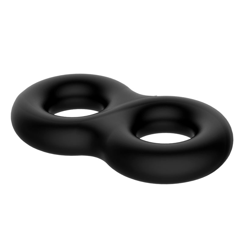 Crazy Bull Double Donut Cock & Ball Ring Black Cock & Ball Ring
